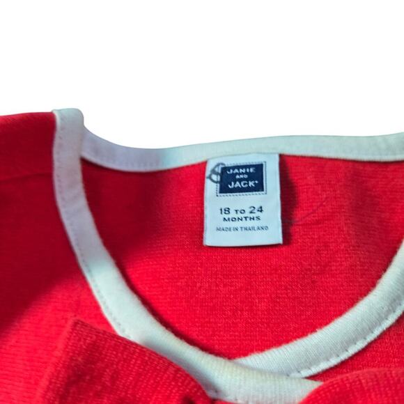 Janie & Jack Riviera Red Sailor Ponte Dress Size: 18-24M - Picture 2 of 5